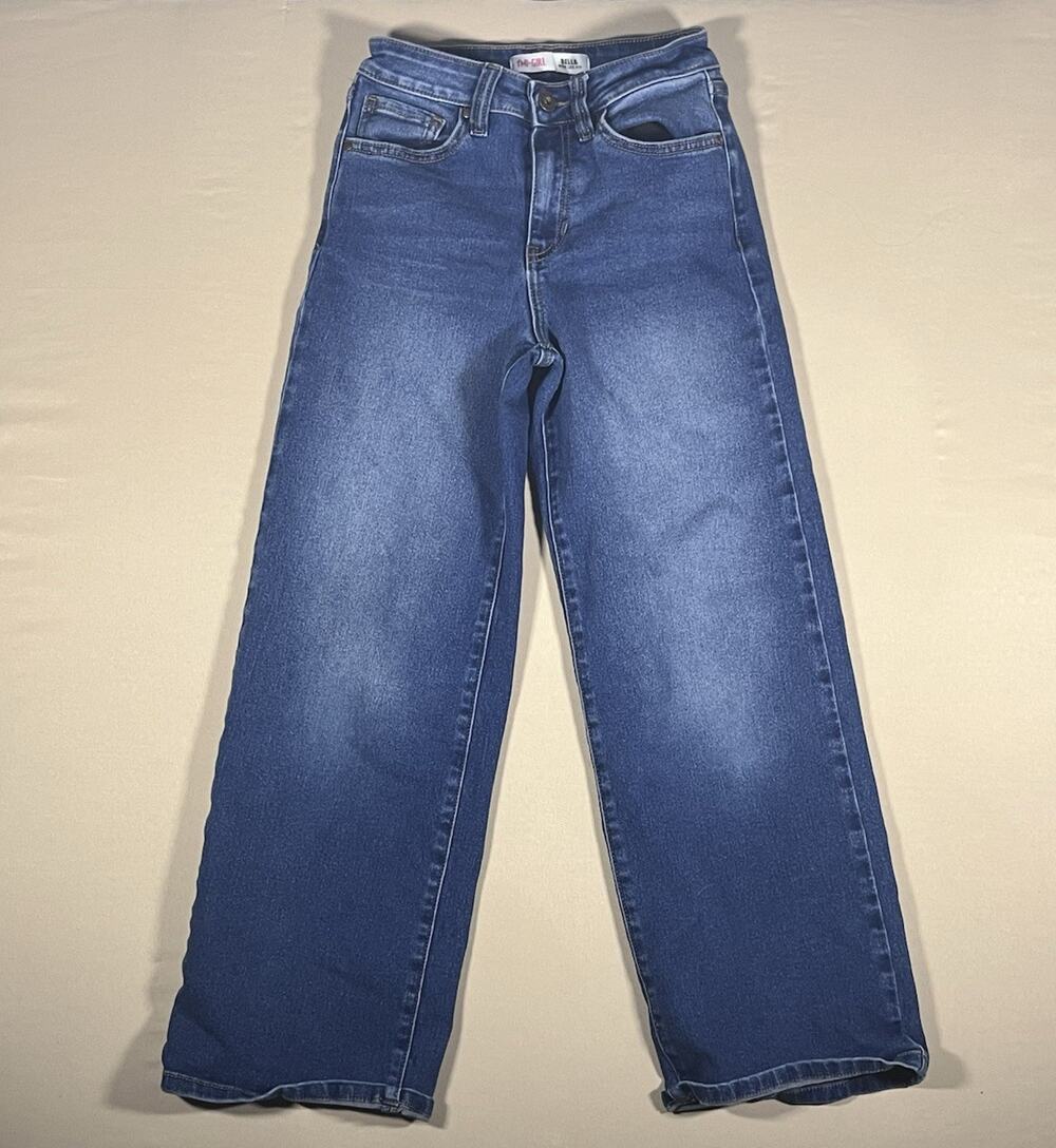 YMI Girl Bella Wide-Leg Blue Denim Jeans Medium Wash Pockets Girls 14